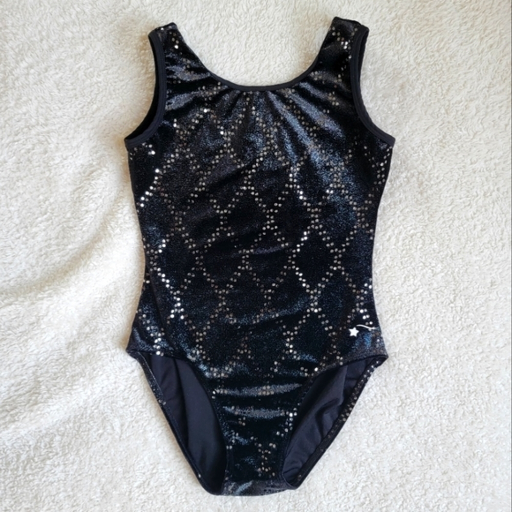 Destira Black Velvet Leotard